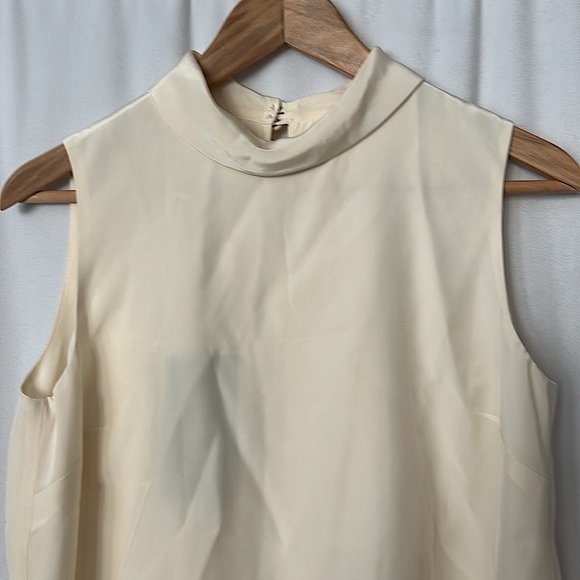 Sara Campbell NWT 💯% Silk Ivory Georgette Sleeveless Shirt Top **Size 8**🌺🌺 - Picture 3 of 4